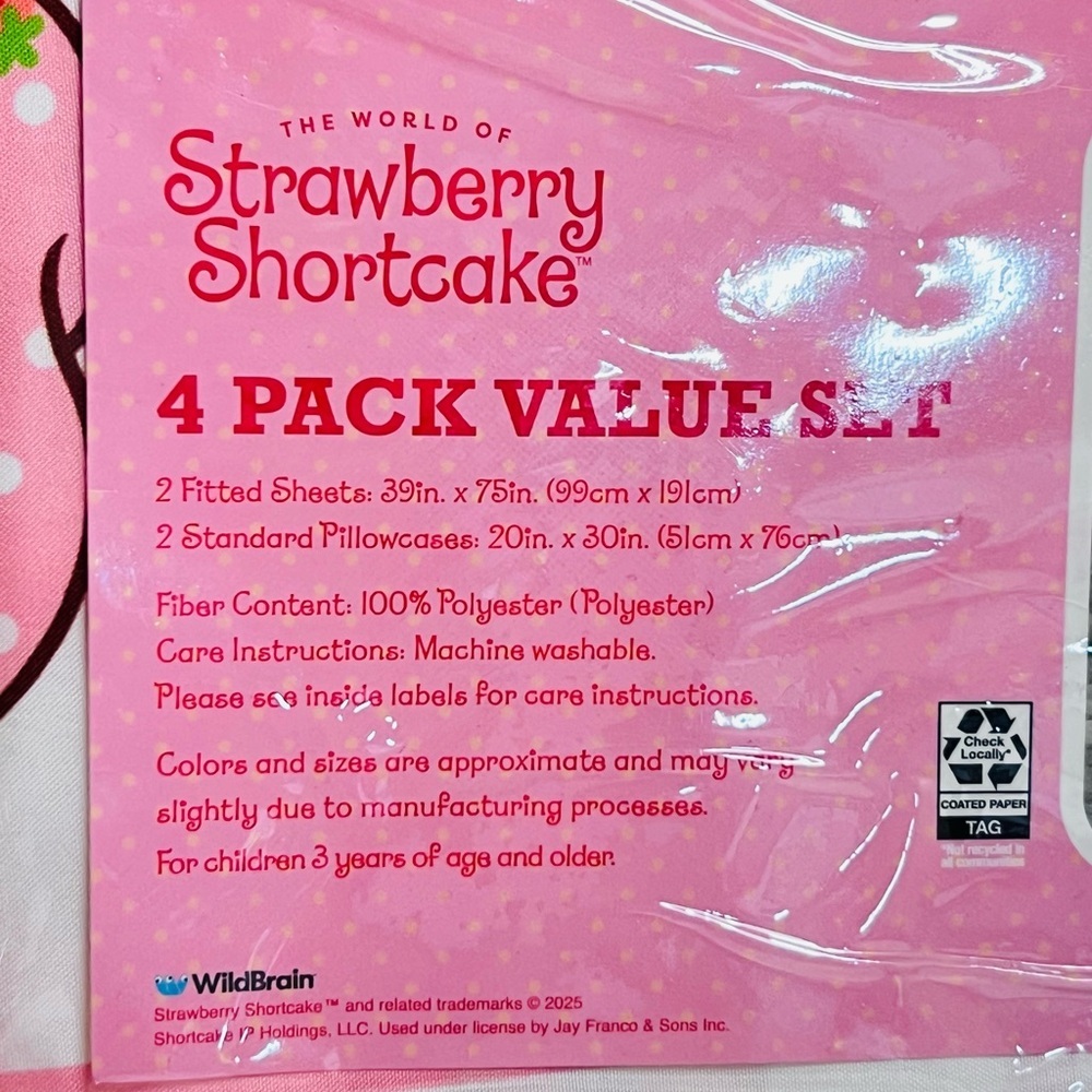 Strawberry Shortcake Sheet Set-Twin - Picture 5 of 5